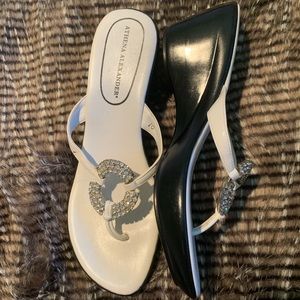 Athena Alexander White Bling Wedges